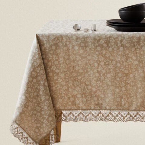 Vintage Floral Print Tablecloth